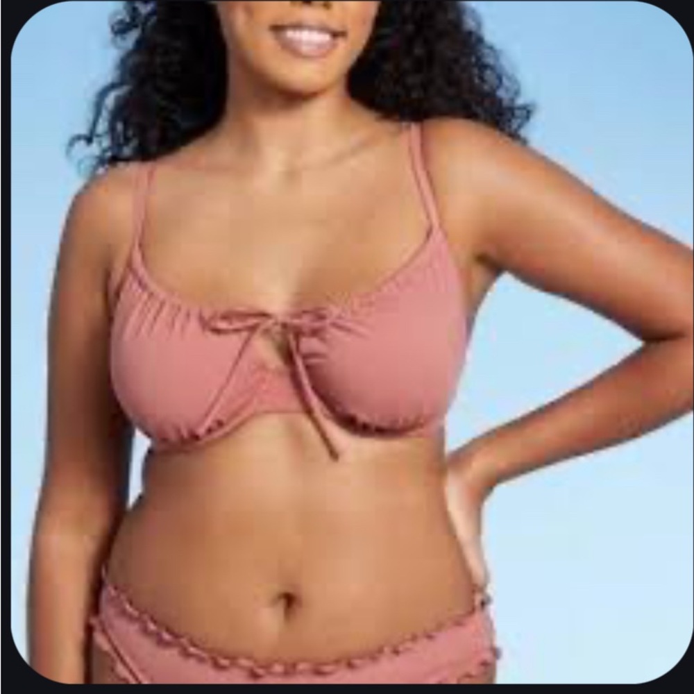 Shade & Shore Clay Pink Bikini TOP ONLY with Underwire